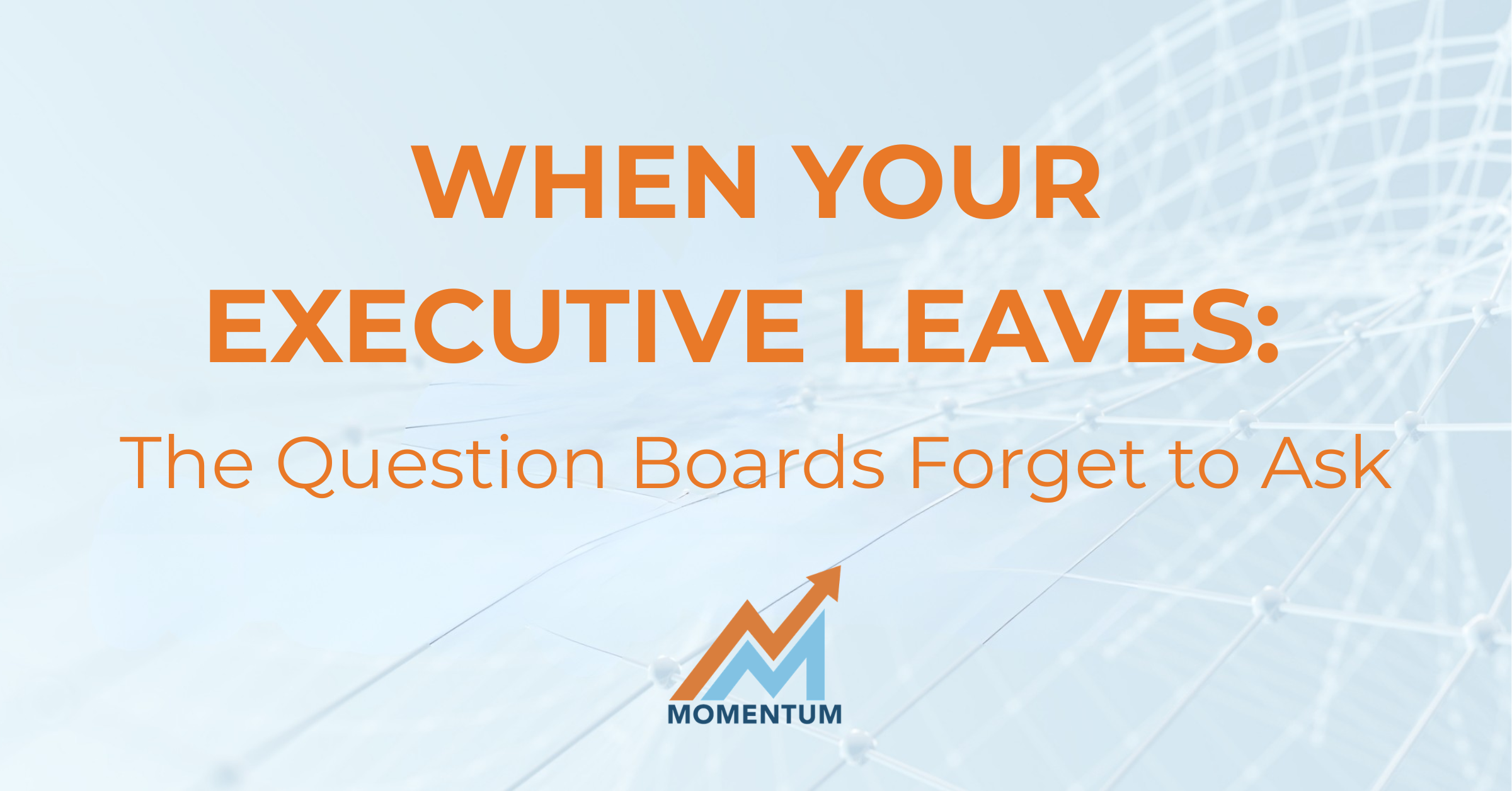When Your Executive Leaves: The Question Boards Forget to Ask -- Momentum Blog Post